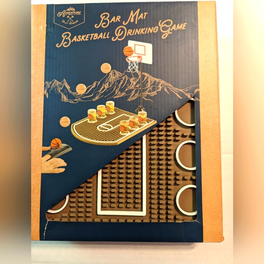 Bar Mat Basketball Drinking Game Brand New In Box